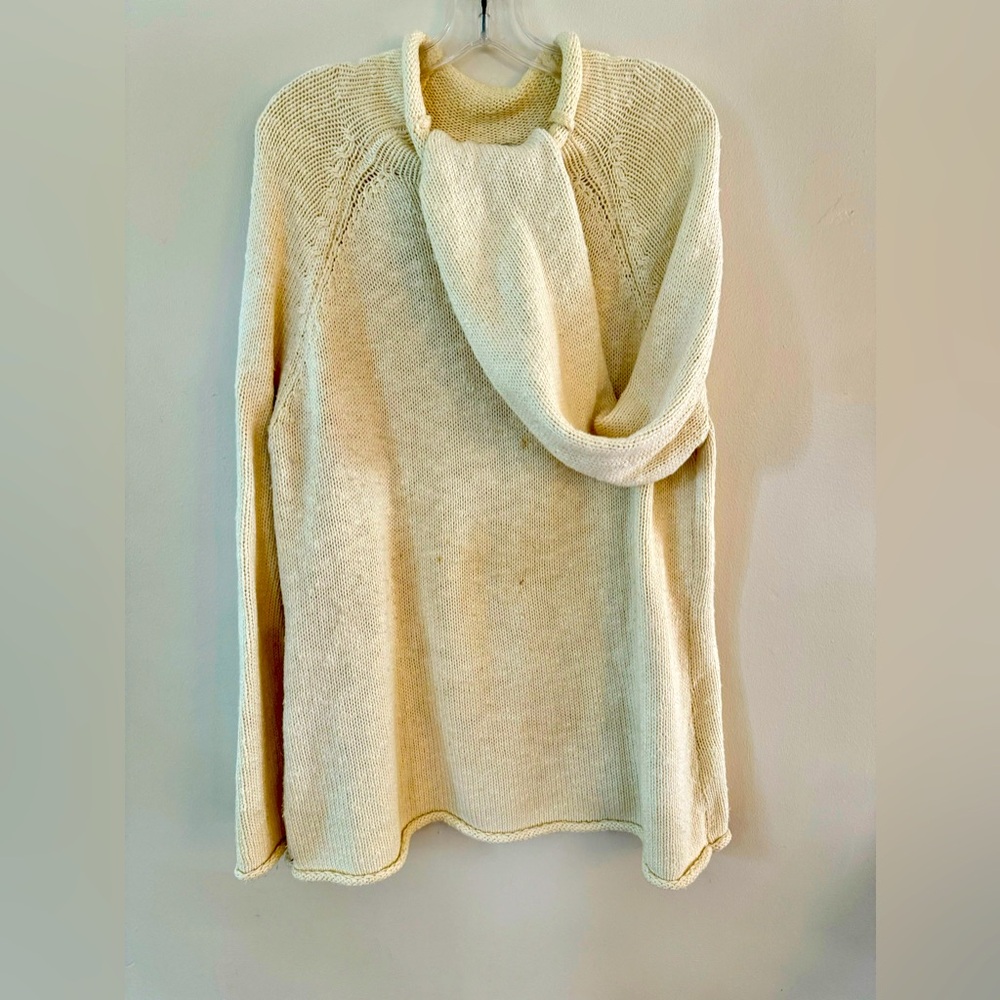 LL Bean Cream Cotton Rollneck Sweater XL